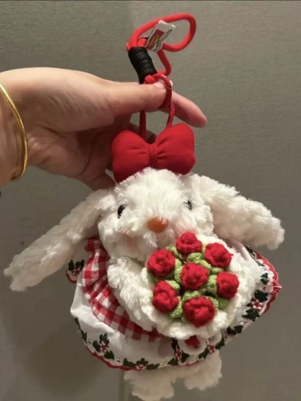 かわいい垂れ耳ウサギ人形ボニーウサギバッグペンダントキーホルダーぬいぐるみペンダントバレンタインデーギフト|undefined