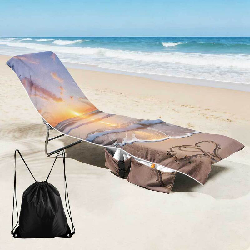 Cross-Border Exclusive Supply of Beach Chair Covers with Storage Pockets, Machine Washable Lounge Chair Covers, and Portable Drawstring Beach Towel 5 Cross-Border Exclusive Supply of Beach Chair Covers with Storage Pockets, Machine Washable Lounge Chair Covers, and Portable Drawstring Beach Towel 5