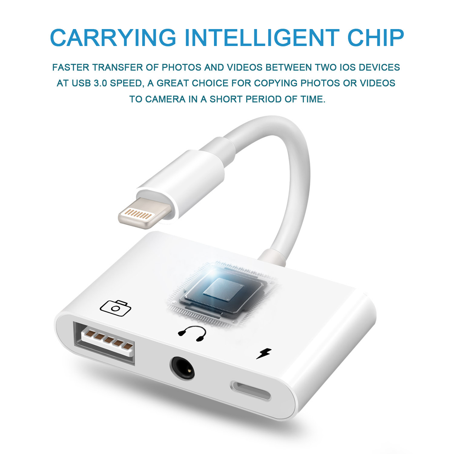 Aplicable a Apple OTG lector de tarjetas SD/TFiPhone iPad adaptador de Cuatro en Uno OTG función de carga