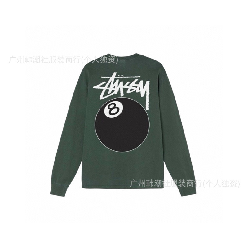 25S跨境斯图西长袖印花t恤美式潮牌STUSSY圆筒布休闲宽松男女同款|undefined