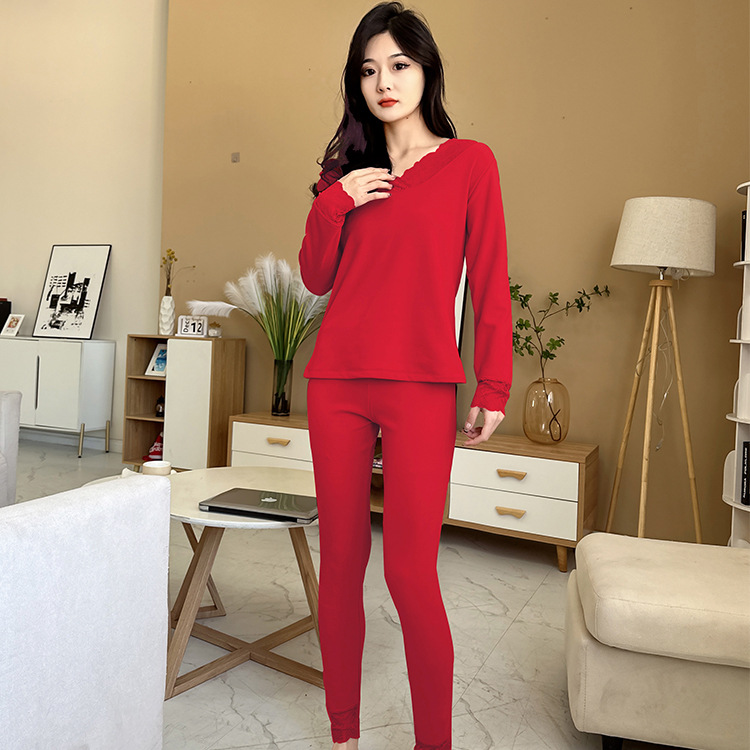 Autumn and Winter New Slimming Plus-Size Set Shapewear Lingerie Sexy Lace Women's Warm Comfortable Home Sleepwear Plus Size