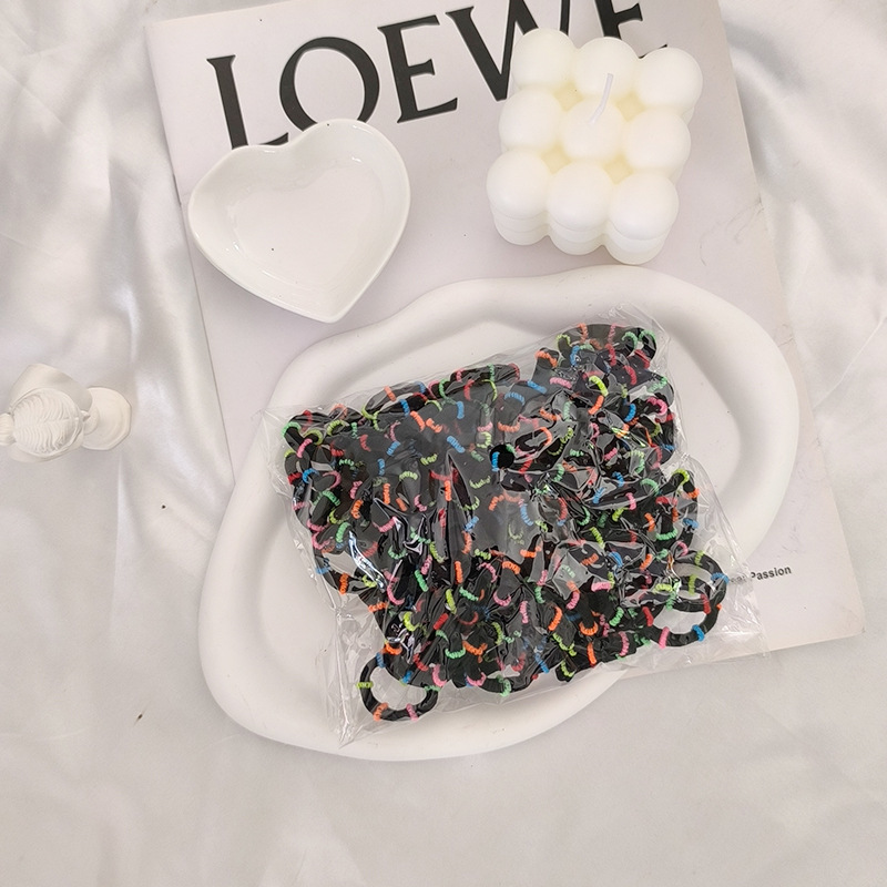 Solo al por mayor cuerda de pelo negro banda de pelo femenino estilo coreano alta elasticidad no duele el pelo banda de goma corbata alta Cola de Caballo accesorios para el cabello del bebé