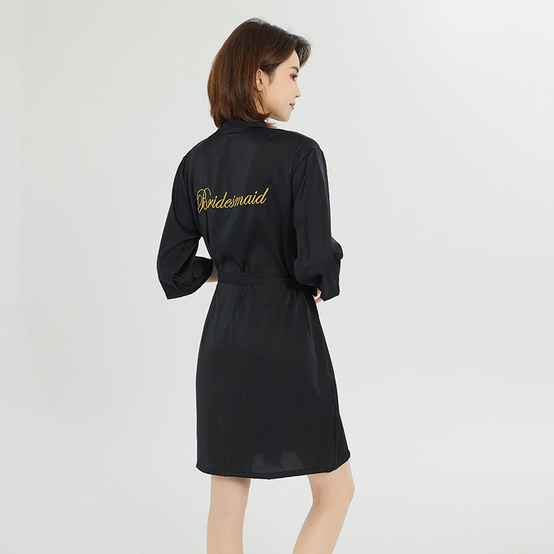 Ropa de novia, túnica de mañana, túnica de noche, maquillaje de bodas, dama de honor, kimono de boda, seda, túnica de baño de satén