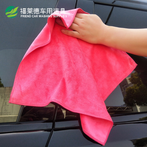 Brushed thickened car wash towel, car cleaning, beauty salon rag, water-absorbent microfiber coral velvet car towel