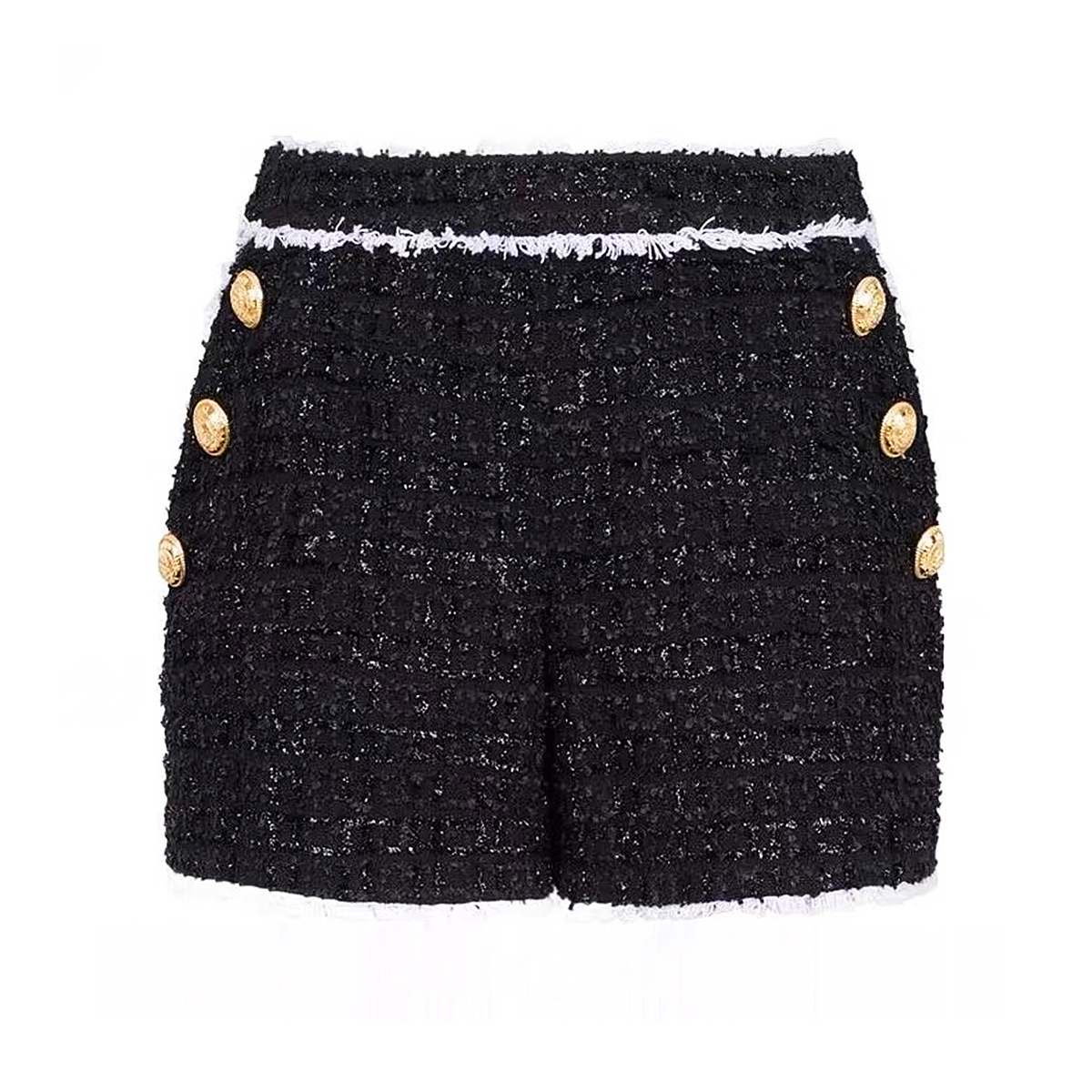 Vrouwenkleding Spot 2024 nieuwe high-end tweed taille afslankende levering dames shorts pak_voghion.com