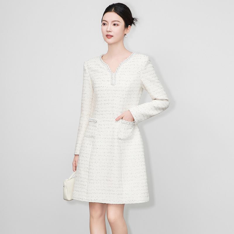2513807-Nanyou High-End Women's Clothing, Accessible Luxury, Socialite Daughter, Small Fragrance Style, Heavy-Duty Tweed Dress, Waist-Cinching New