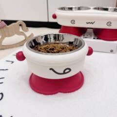 猫ボウル、ペット背の高いボウル、ステンレス鋼ボウル、食品グレードのプラスチック猫ボウル、頚椎を保護する厚く重い猫水ボウル