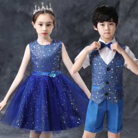 六一儿童合唱演出服中小学生诗歌朗诵礼服男女童大合唱比赛表演服