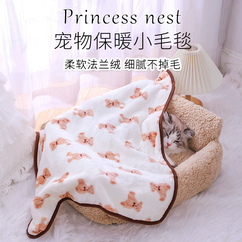 Осенне-зимнее теплое фланелевое одеяло с принтом для домашних животных одеяло для собак собачье гнездо кошачье гнездо коврик Коралловое Флисовое одеяло
