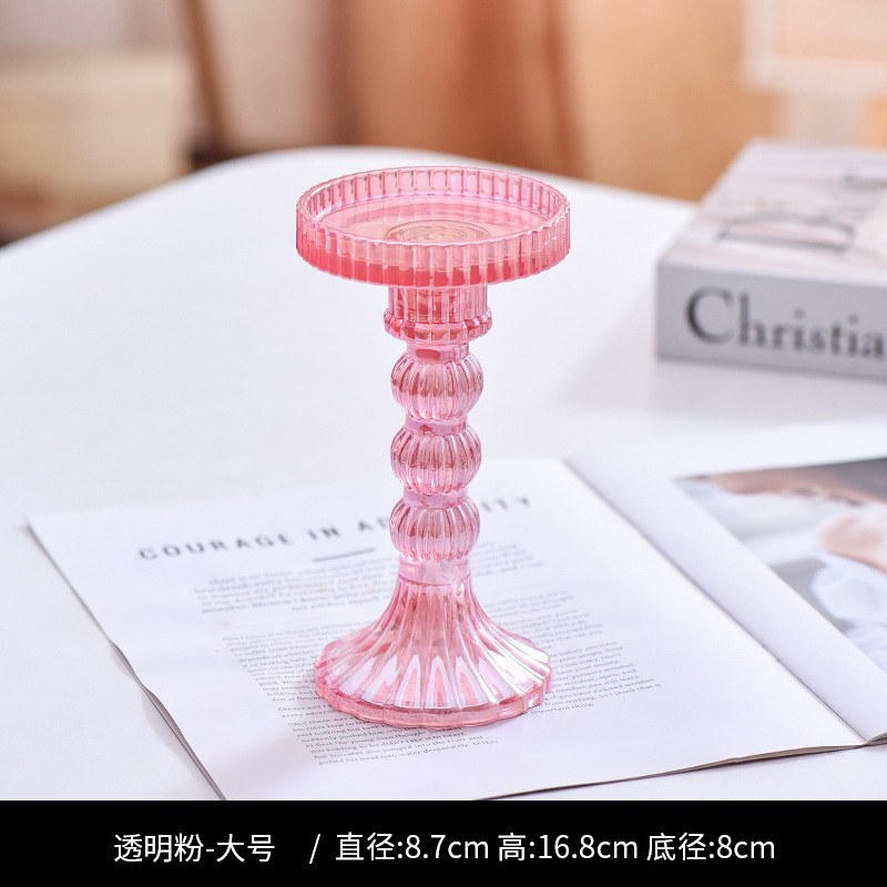 クリスマス風高級感インス風ガラス製キャンドルホルダー、家庭用キャンドル台、ロマンチックなウェディングテーブル、クリエイティブなホームデコレーション|undefined