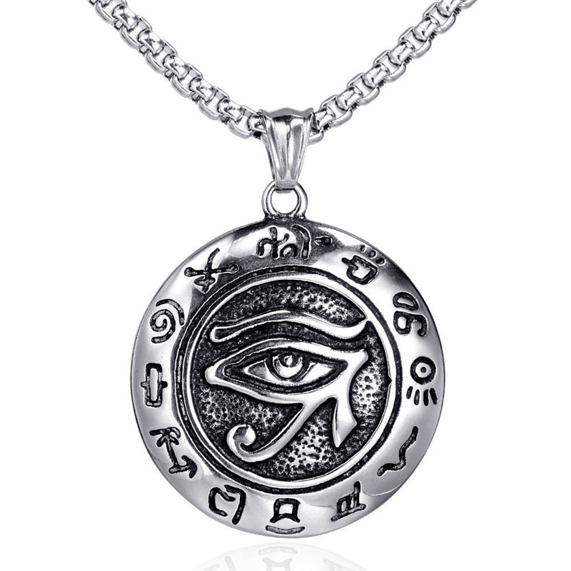 Personalized Fashion Ancient Egyptian Horus Eye Punk Men's Necklace Pendant Trendy Accessories_voghion.com