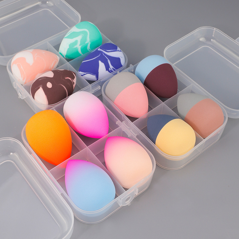 4 Large Divided Boxes of Hydrophilic Makeup Sponges, Non-Latex, Suitable for Both Dry and Wet Use, Expand When Exposed to Water