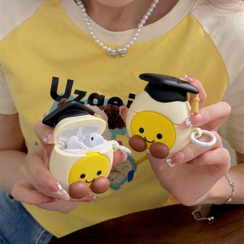Eggs Graduation for airpods4 Generation pro2 Apple Bluetooth Wireless Headset Silicone 1/2/3 Generation Cute