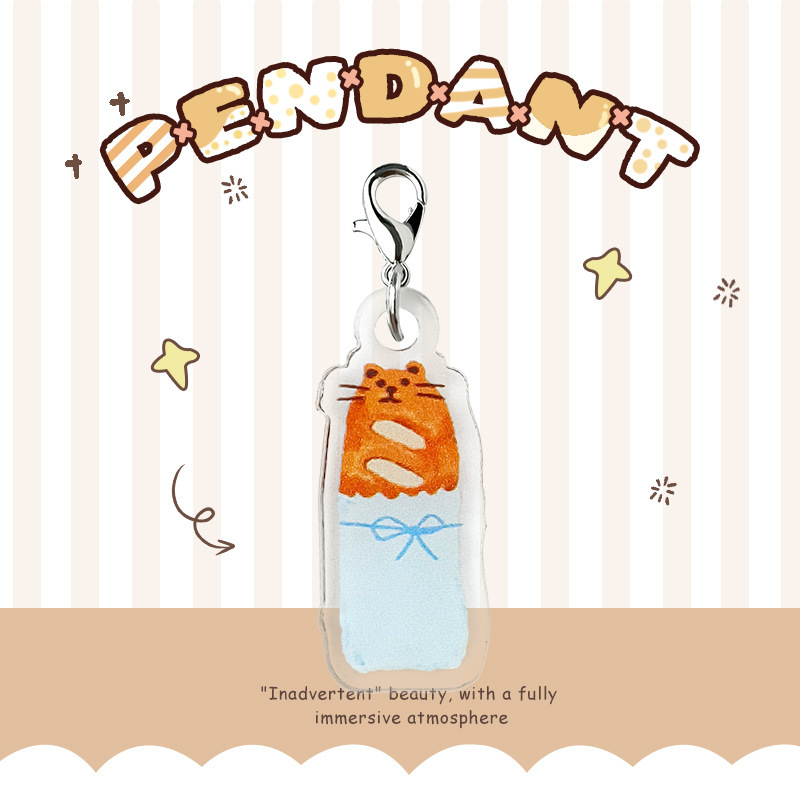 Acrílico exquisito pequeño y personalizado bolsos de interés colgante colgante de llaver colgante de alimentos colgante de llaver colgante image 25