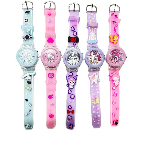 Silicone Cartoon Watch for Girls Students and Children, Quartz, Night Light Glowing Decor