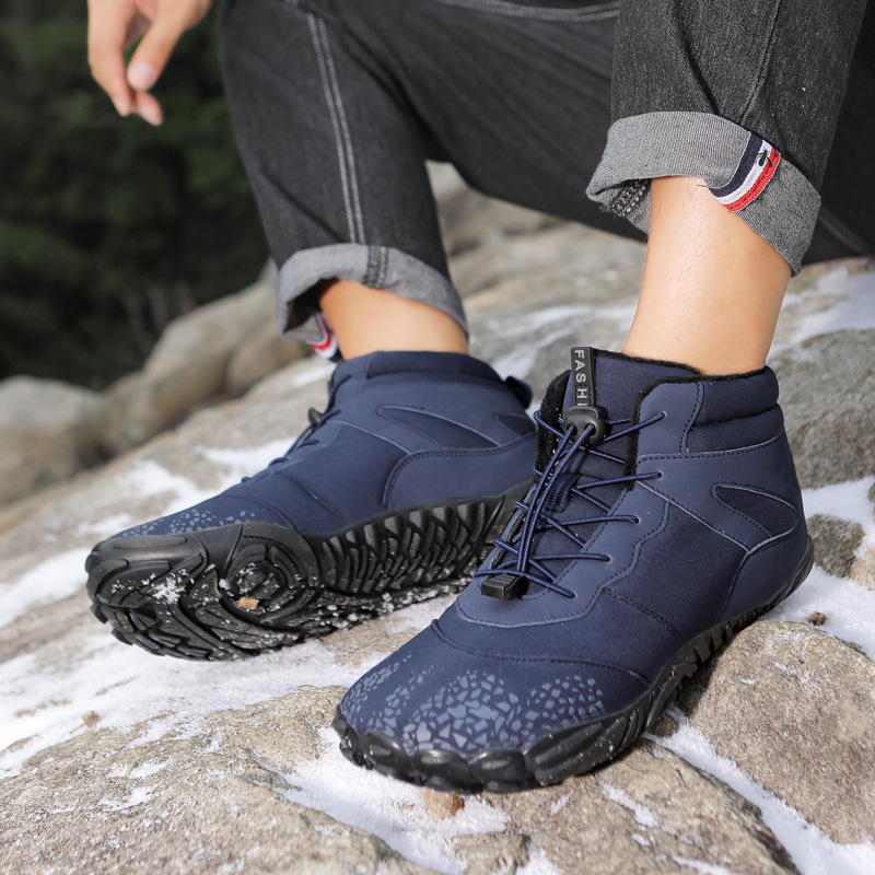 2025 transfronterizos al aire libre cinco dedos botas de nieve otoño y invierno parejas de zapatos de algodón impermeable y botas de algodón gruesas de escalada