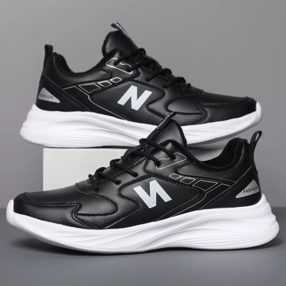 单棉同款秋冬季新款冷粘鞋皮面加绒休闲百搭运动鞋透气轻便跑步鞋