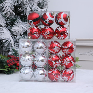 Cross-Border New Christmas Wholesale Christmas Balls Hand-Painted Pattern Christmas Balls Christmas Tree Decoration Electroplated Ball Pendants