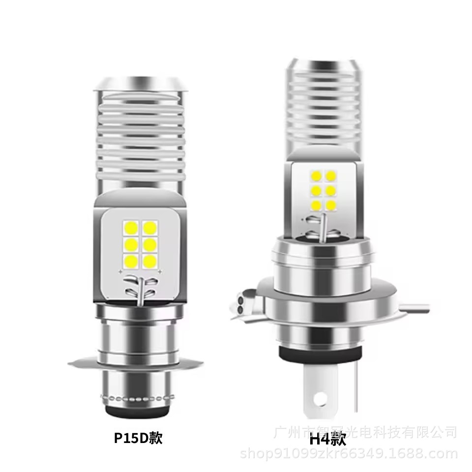 Fishbone Motorcycle Led Headlight Single Claw P15D H4 Ba20D 12Smd Headlamp Manufacturer Direct Shipping