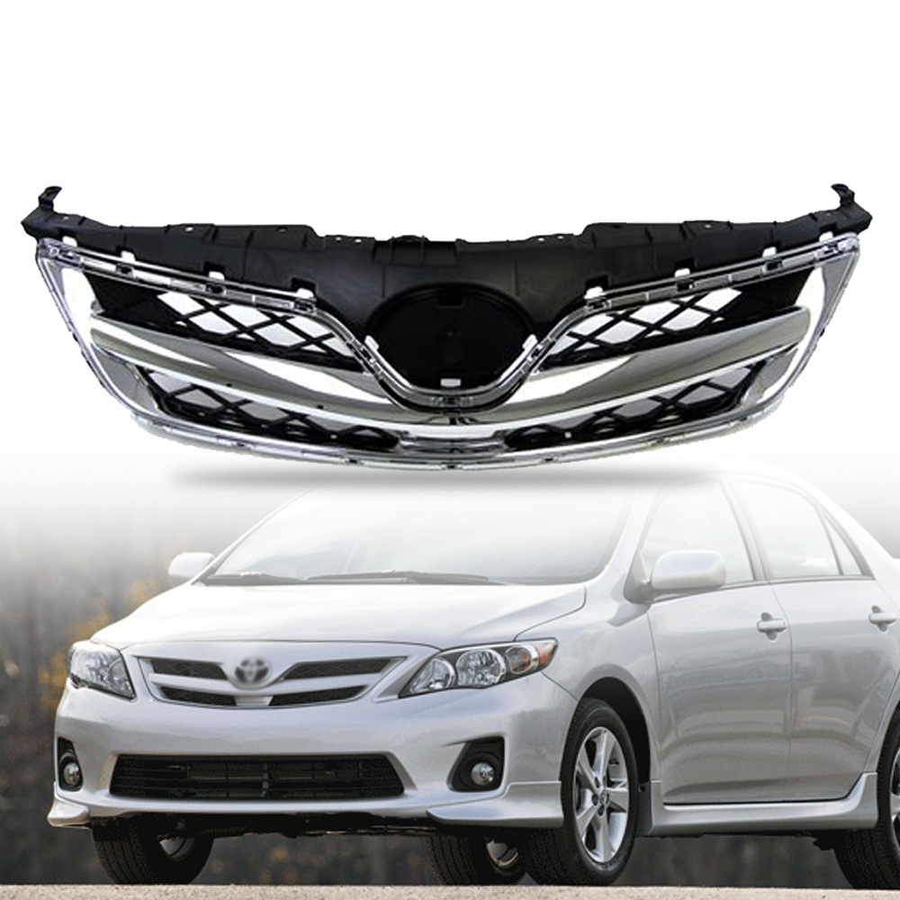 Aplicable a Toyota 11 / 12 / 13 Corolla red media delantera modificada parrilla de admisión deportiva galvanizada samurai negro asado