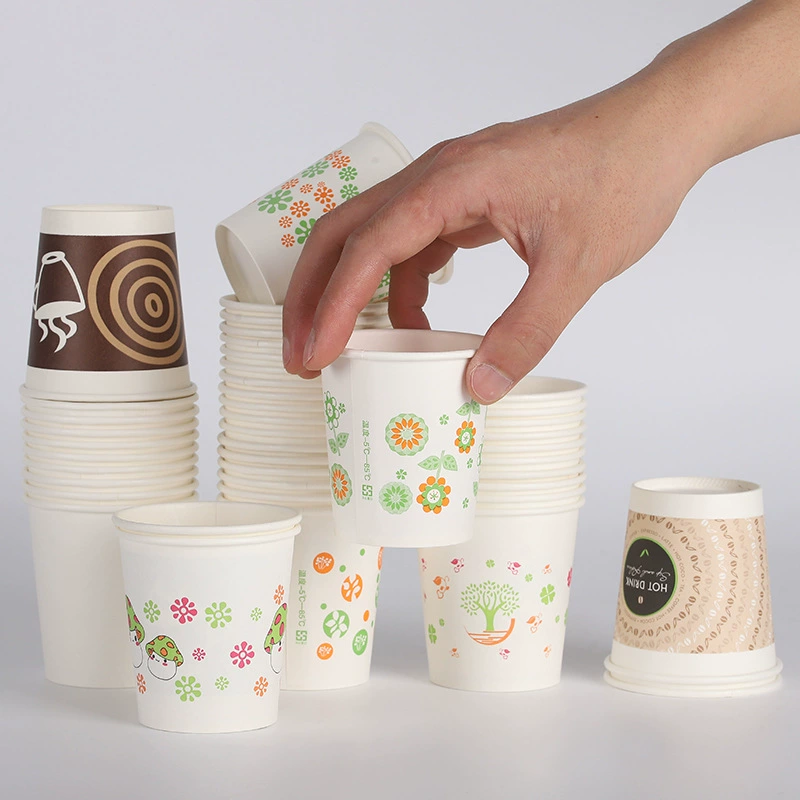 Серия коробки бумажных стаканчиков кофе бумажных стаканчиков 6оз 180 мл устранимая выпивая вся