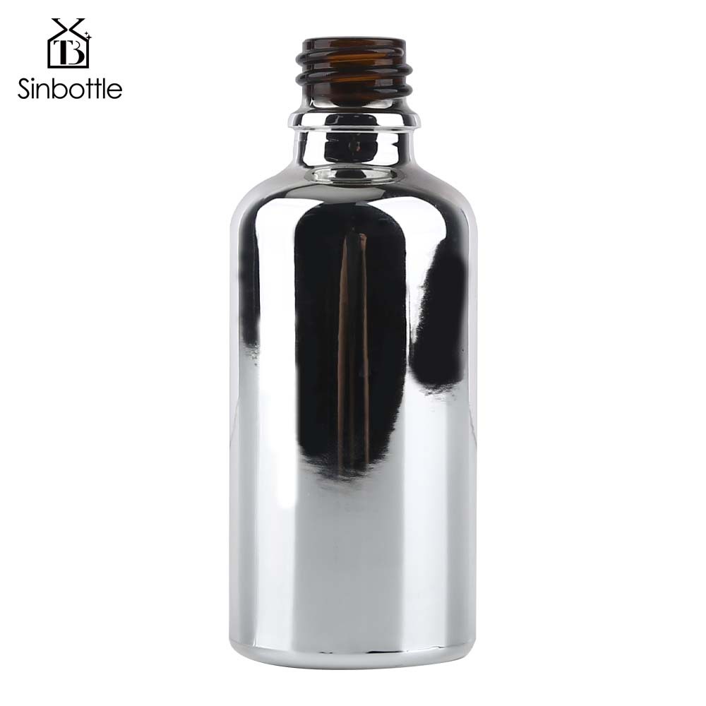 星玻图厂家玻璃滴管瓶镀银光瓶大量现货50ml精油瓶电镀色可深加工