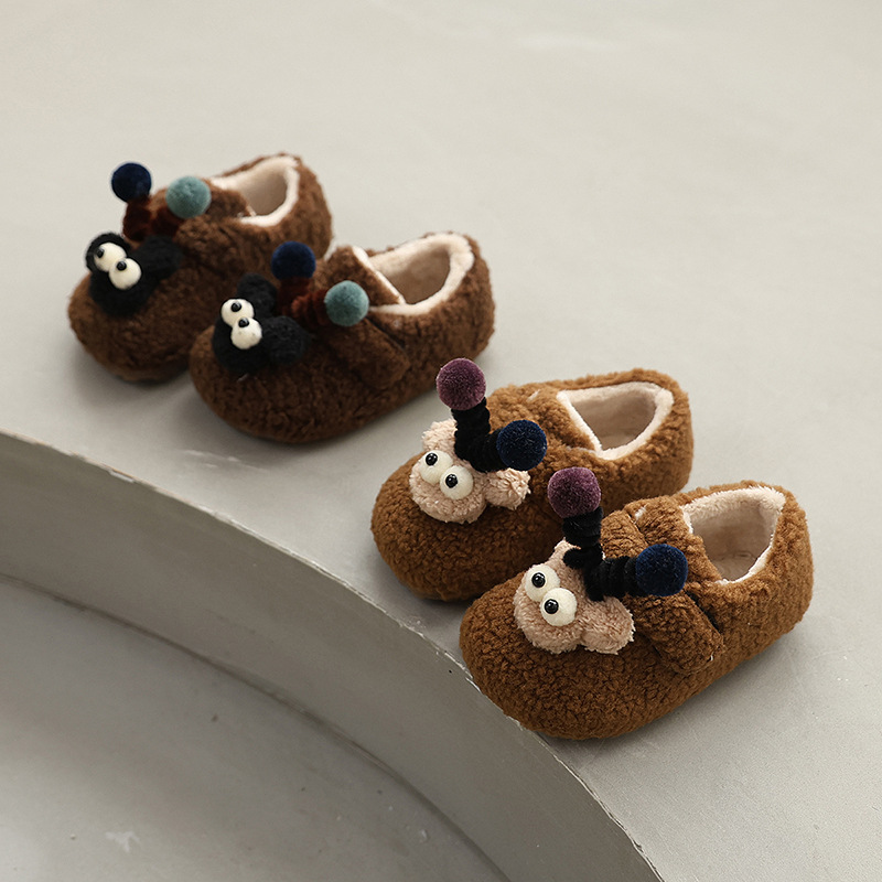 Baby Cotton Shoes 2025 Winter New Girls' Furry Shoes Fleece-Lined Kidsren's Indoor Home Warm Kidsren's Cotton Shoes