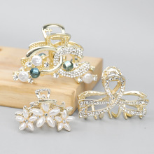 花朵小头饰抓夹半扎发后脑勺发夹夏季高级感精致低马尾盘发卡通勤