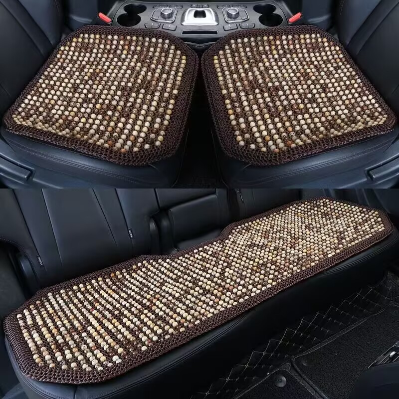 New Car Seat Cushion Summer Seat Cushion Net Bodhi Root Cushion Wooden Beads Single Piece Summer Car Seat Cushion Three-Piece Set