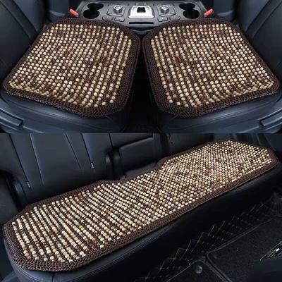 Car Seat Cushion Summer Cooling: Cool pad - 1-set-of-three-piece-hand-crocheted-flower-beads