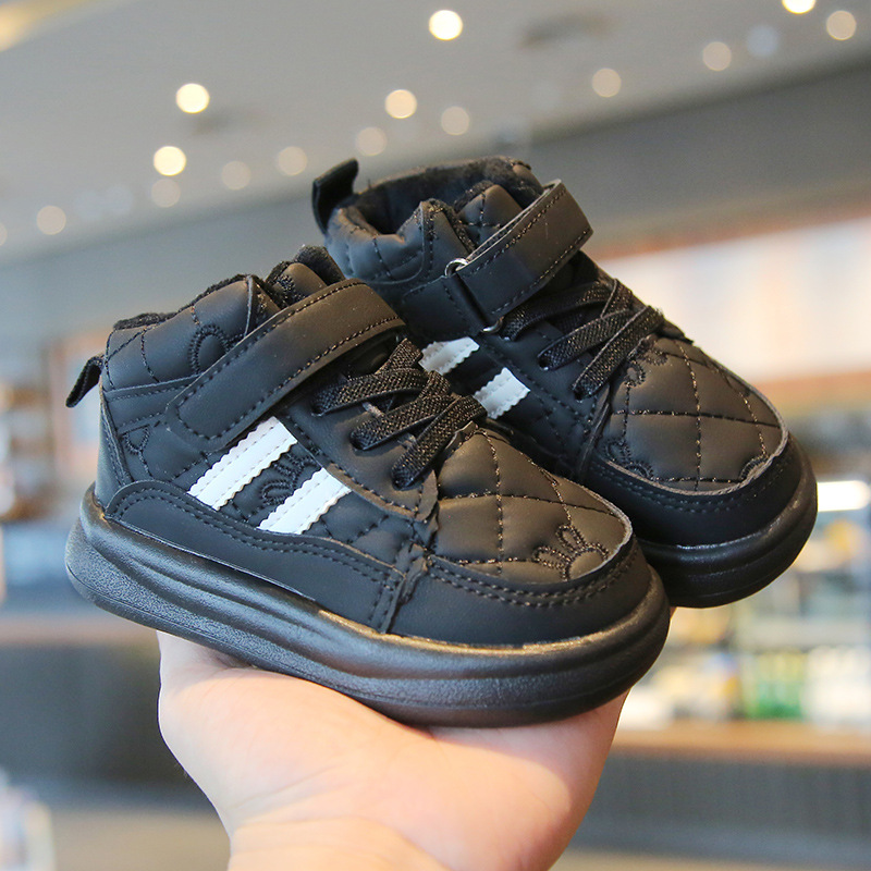 Winter children's sports with plush thick board warm bread men's and women's shoes, waterproof shoes_voghion.com