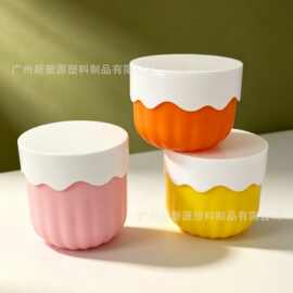 厂家现货冰淇淋盖波浪盖pp泥膜面膜罐200/300g瓶盖广口罐鸡蛋壳盖