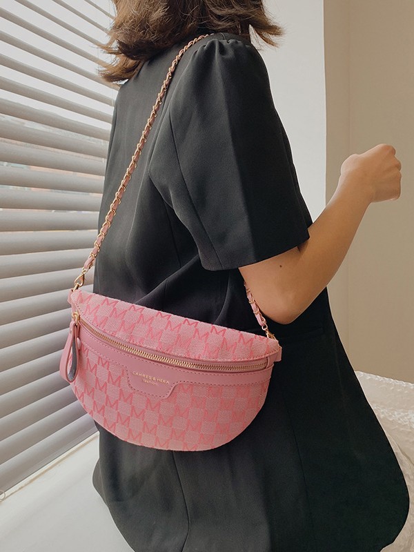 Bolso de pecho rojo de Internet de moda bolso ins 2025 transfronterizo nuevo estilo damas de moda mensajero de un solo hombro casual todo-fósforo pequeño riñonera