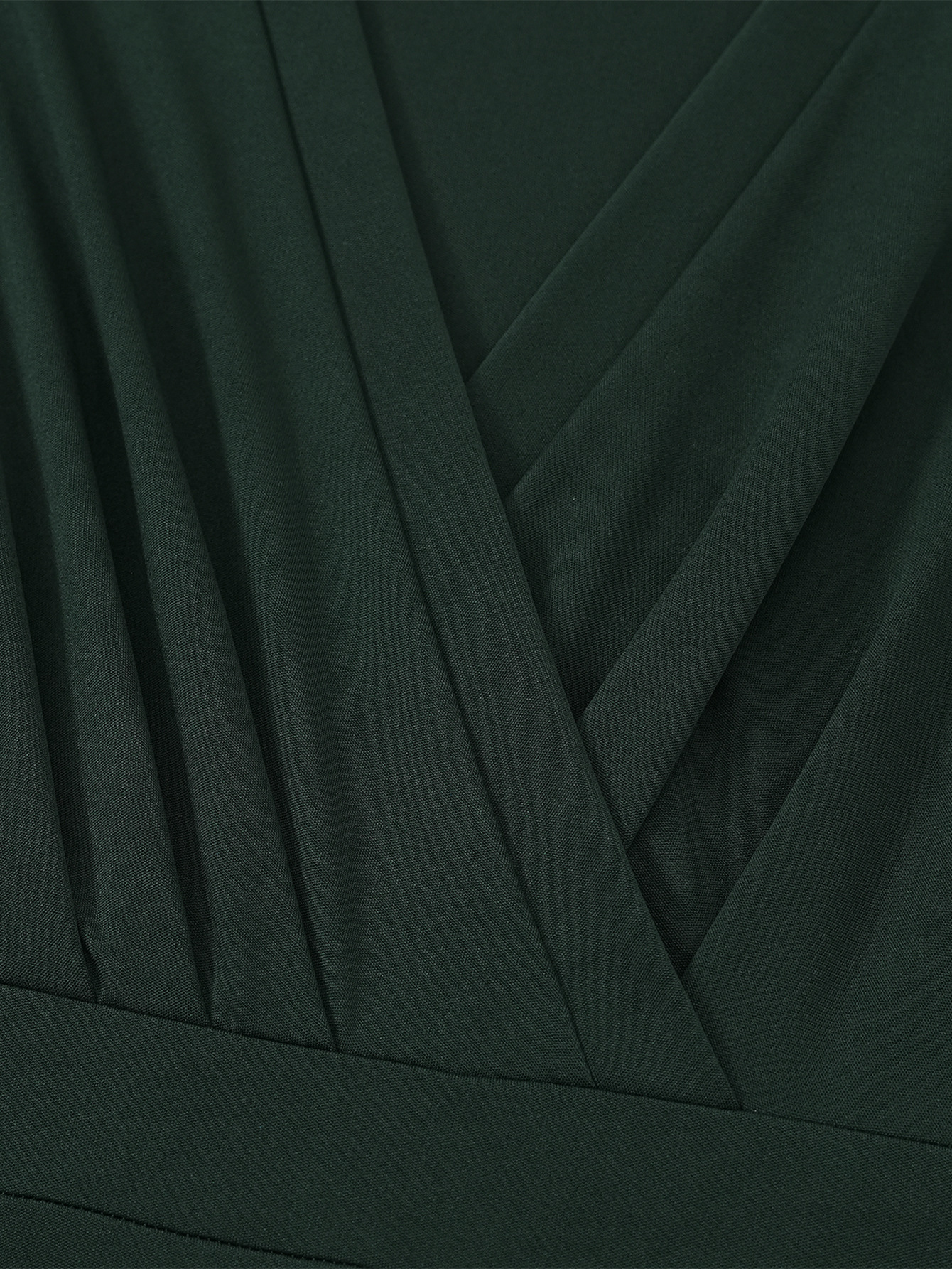 Fashion Solid Color V Neck Long Sleeve Jacquard Polyester Dresses Knee-Length A-Line Skirt