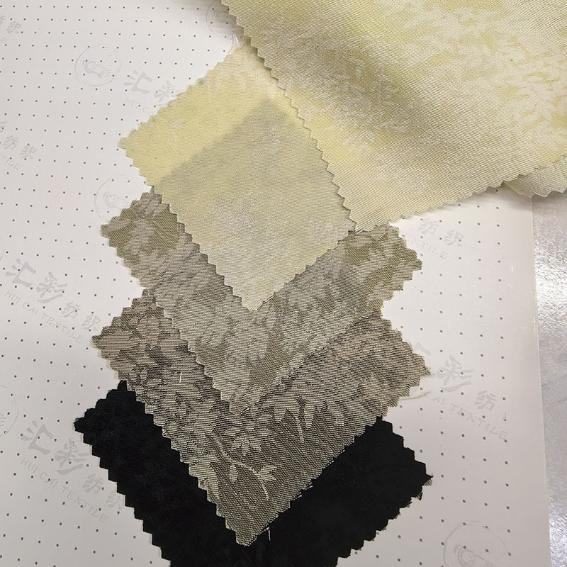 批发春夏新款提花面料中式服装面料上衣T恤裙装裤装梭织涤纶面料