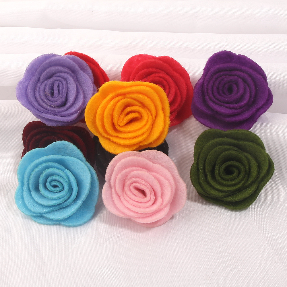 Popular in Europe and America, handmade non-woven fabric flowers for DIY children's headbands, hair accessories, clothing, shoes, hats, and bag decorations