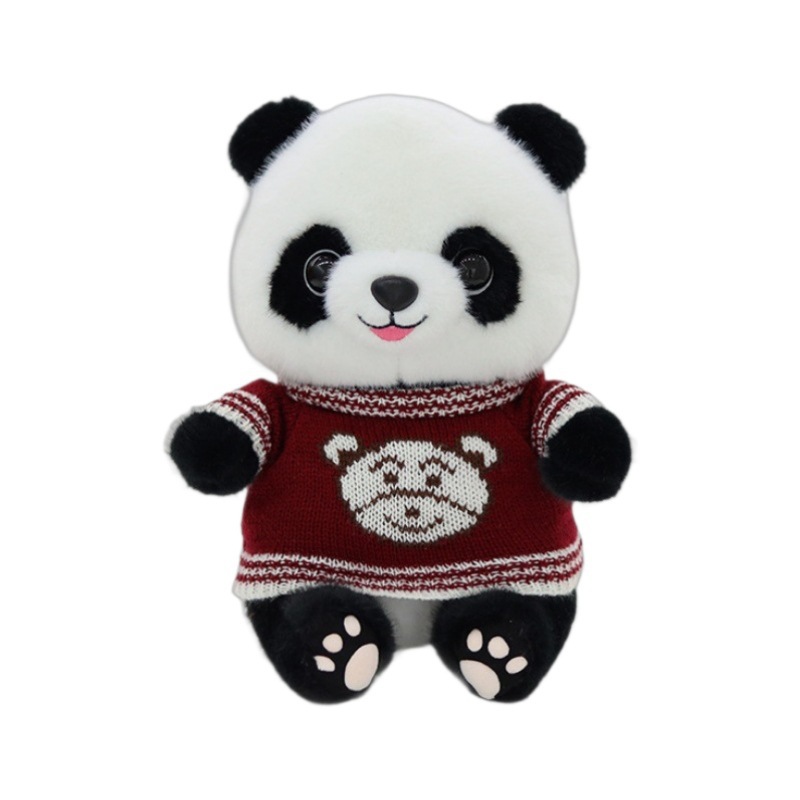 Disfraz encantador panda muñeca juguetes de peluche base panda recuerdos simulación tesoro nacional panda gigante puede agregar logotipo