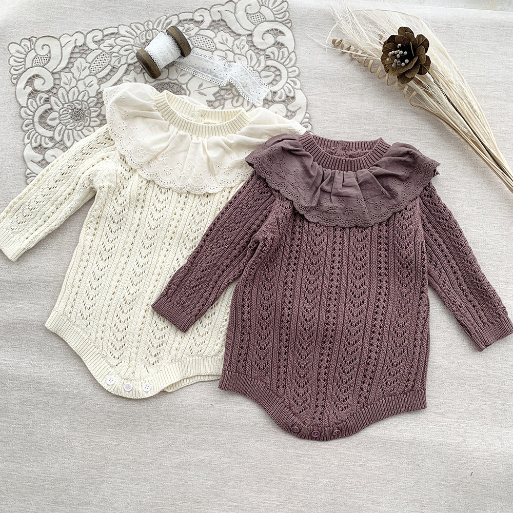 104g Weight Baby(0-2Years) Age Group Regular Fit Fit Type Solid Color Pattern Spring, Autumn Season Baby General Gender 100% Cotton Fabric Embroidery, Hollow Out Design Cute Style Cute Solid Color Embroidery Hollow Out 100% Cotton Baby Rompers 15