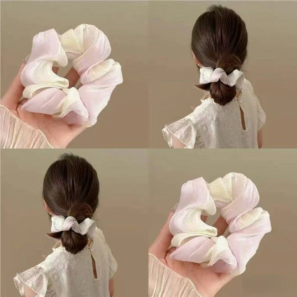 6071 Bicolor Gradiente Hijo Anillo de pelo - Rosa