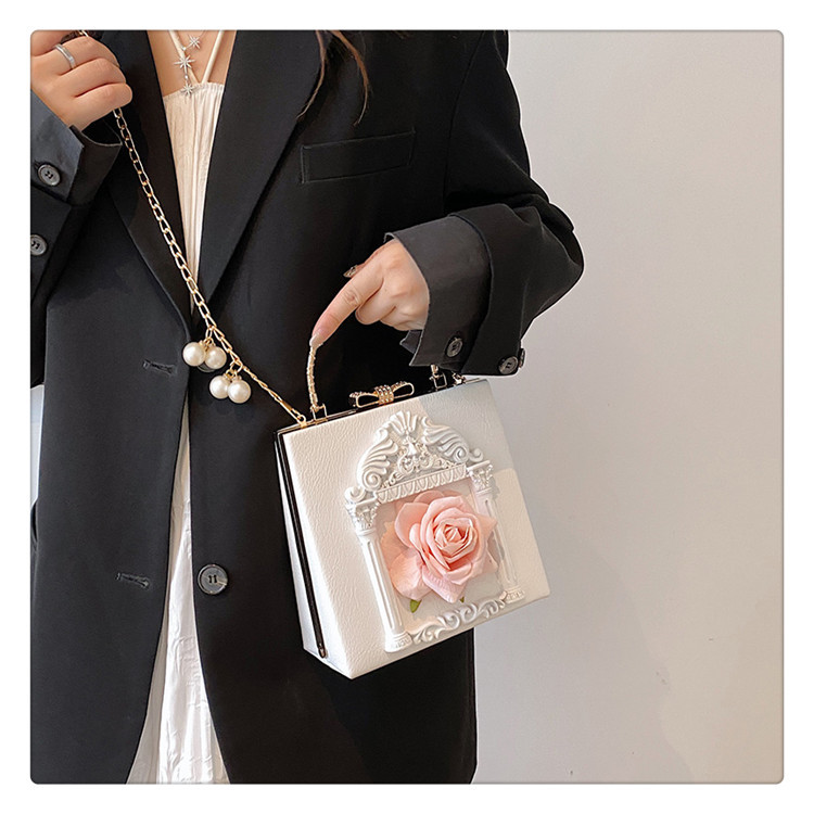 Retro Baroque Angel Flower Chain Shoulder Bag For Women_voghion.com