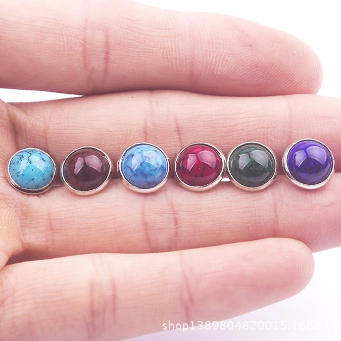 DIY accesorios de joyería de cuero imitación turquesa remache pulsera joyería accesorios remache cinturón accesorios remache 8mm