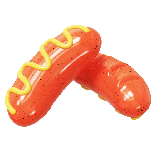 Pet supplies factory wholesale Amazon vocal dog chew gum molar stick resistant to chewing hot dog sausage dog toy