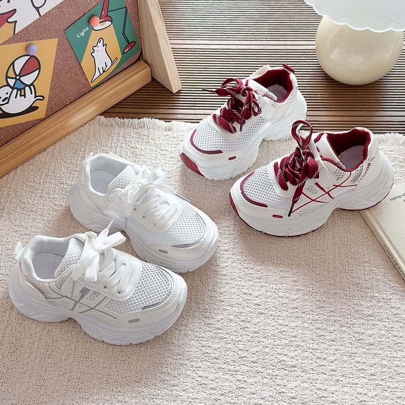May Day Designated White Sneakers for Boys and Girls, Breathable Dad Shoes, Sports Shoes, Fashionable and Versatile Children's Shoes, Trendy White Shoes May Day Designated White Sneakers for Boys and Girls, Breathable Dad Shoes, Sports Shoes, Fashionable and Versatile Children's Shoes, Trendy White Shoes