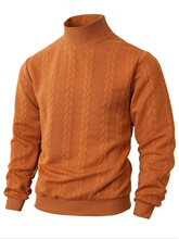 Y 35266 Casual Solid Color Jacquard High Neck Sweater ��ɫ��