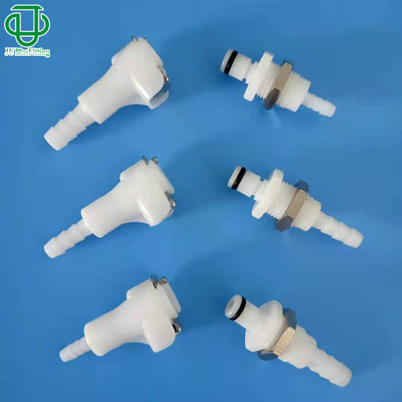 Jiyou m Series External Threaded Straight-Through Panel-Mount Male-Female Docking Pom Plastic Precision Quick-Connect Connector Set
