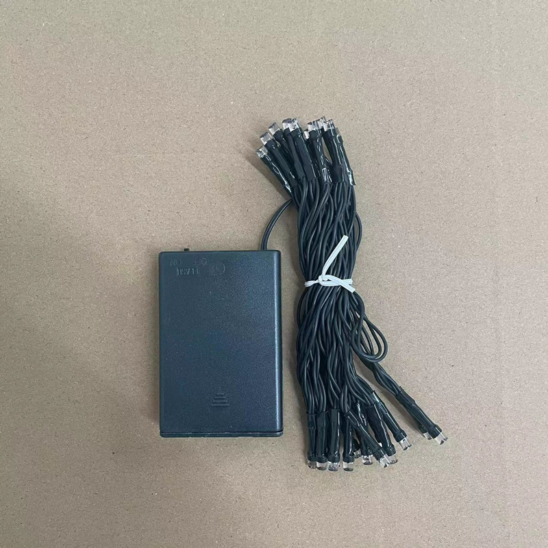 2.7M电池款带50颗LED灯绿白藤条 适用圣诞节门挂壁橱室内室外|undefined