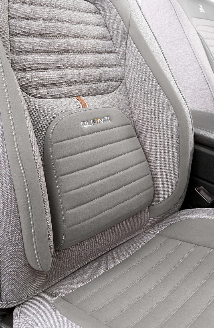 Car Seat Cushion Full Set 26 Summer New Model Linen All-Season Universal Seat Cushion Cotton Linen Seat Cover Leather Seat Cover Custom-Made