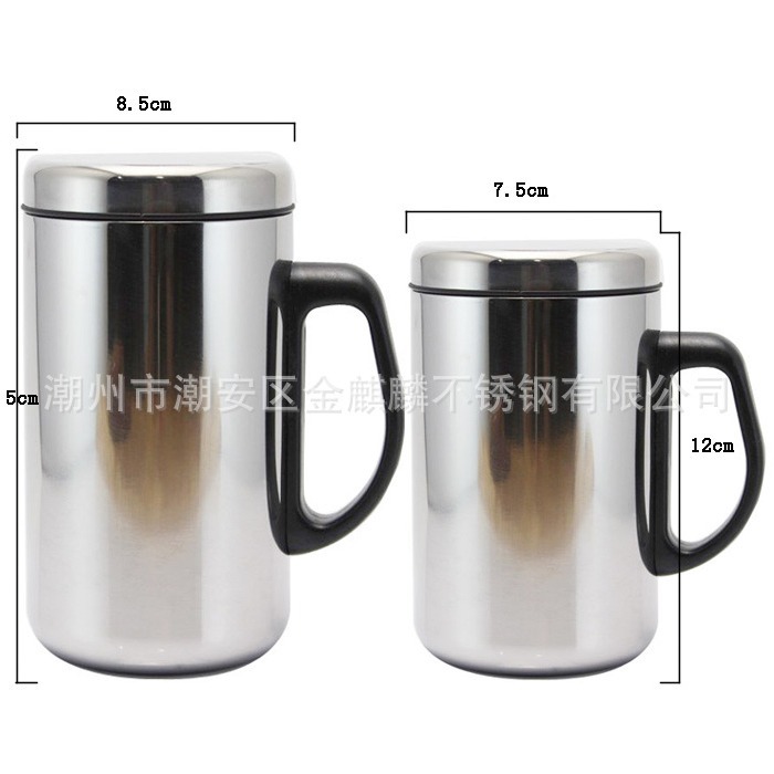 Factory supply stainless steel cup stainless steel double-layer Cup heat insulation anti-scalding cup water cup office Cup