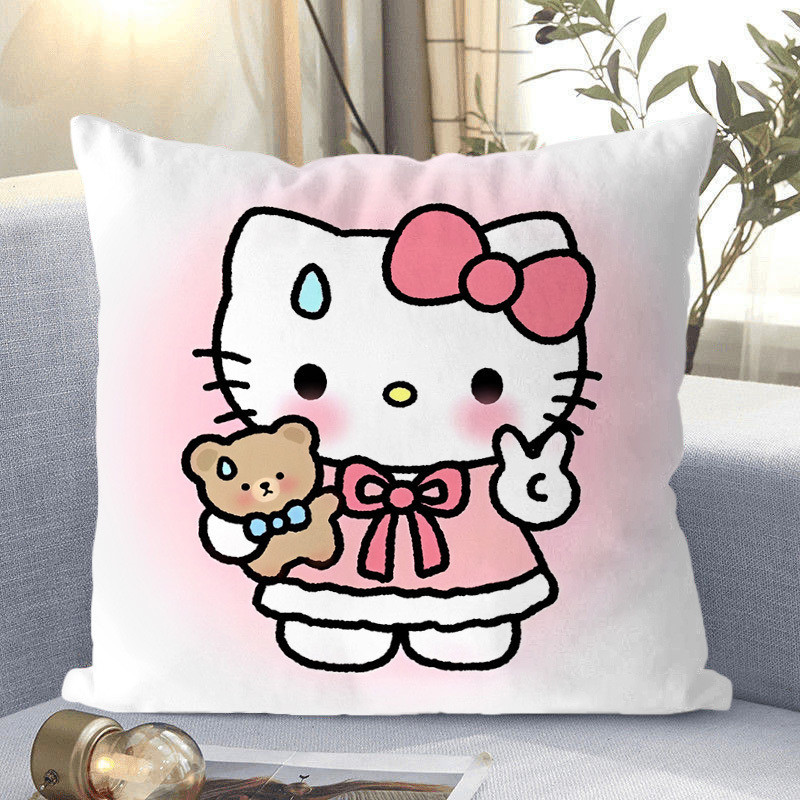 Hello Kitty, almohada de gato, Hello Kitty, almohada de corazón de niña, almohada de respaldo de dormitorio de estudiantes.