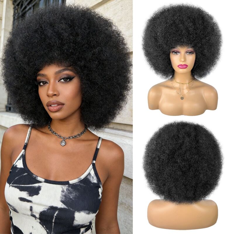 Cross-Border European and American Wigs, Afro High-Temperature Fiber Hairpieces, Long Straight Hair, African Small Curls, Fluffy Short and Long Curly Hair, Kinky